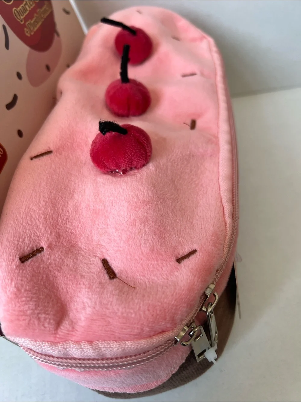 NWT Moon Cake Cherry Plush Pouch & Socks
